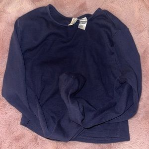 Ribbed long sleeve navy blue